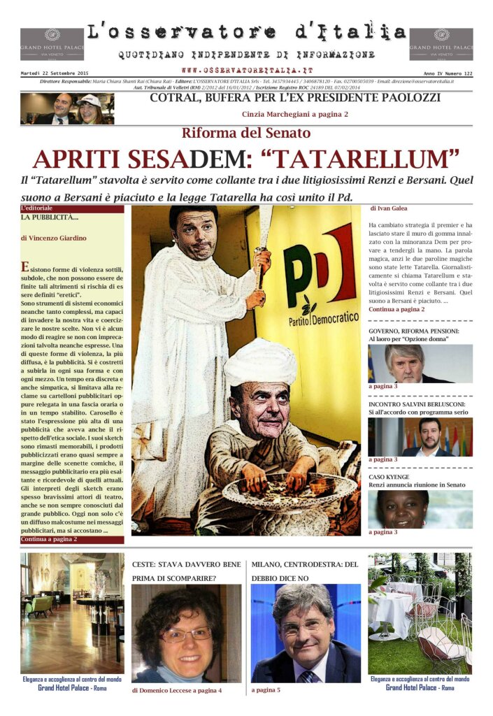 L'osservatore d'Italia edizione del 22 Settembre 2015